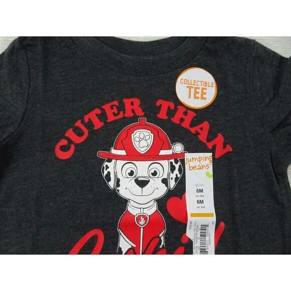 💰3/$25 NWT Paw Patrol Cuter Than Cupid Tee 3M 6M Graphic T Shirt - Picture 3 of 6
